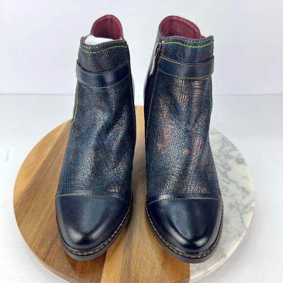 NEW L'Artiste By Spring Step 38 Captivate Women's Leather Block Heel Boots - Picture 5 of 14